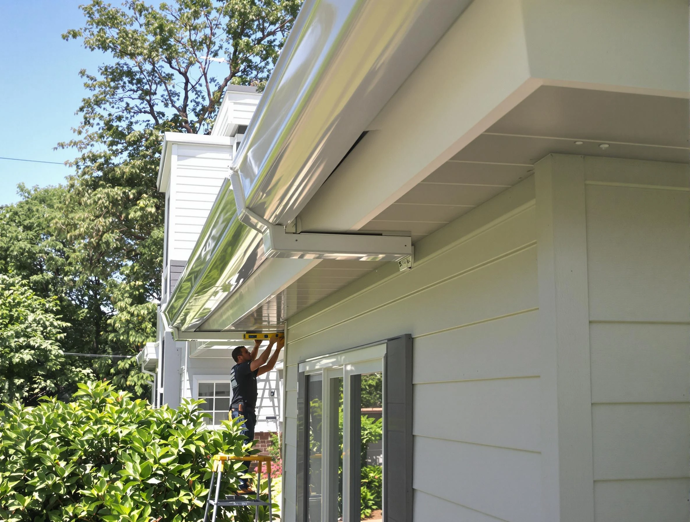 Properly aligned gutter system installed by Broadview Heights Roofing Company in Broadview Heights, OH