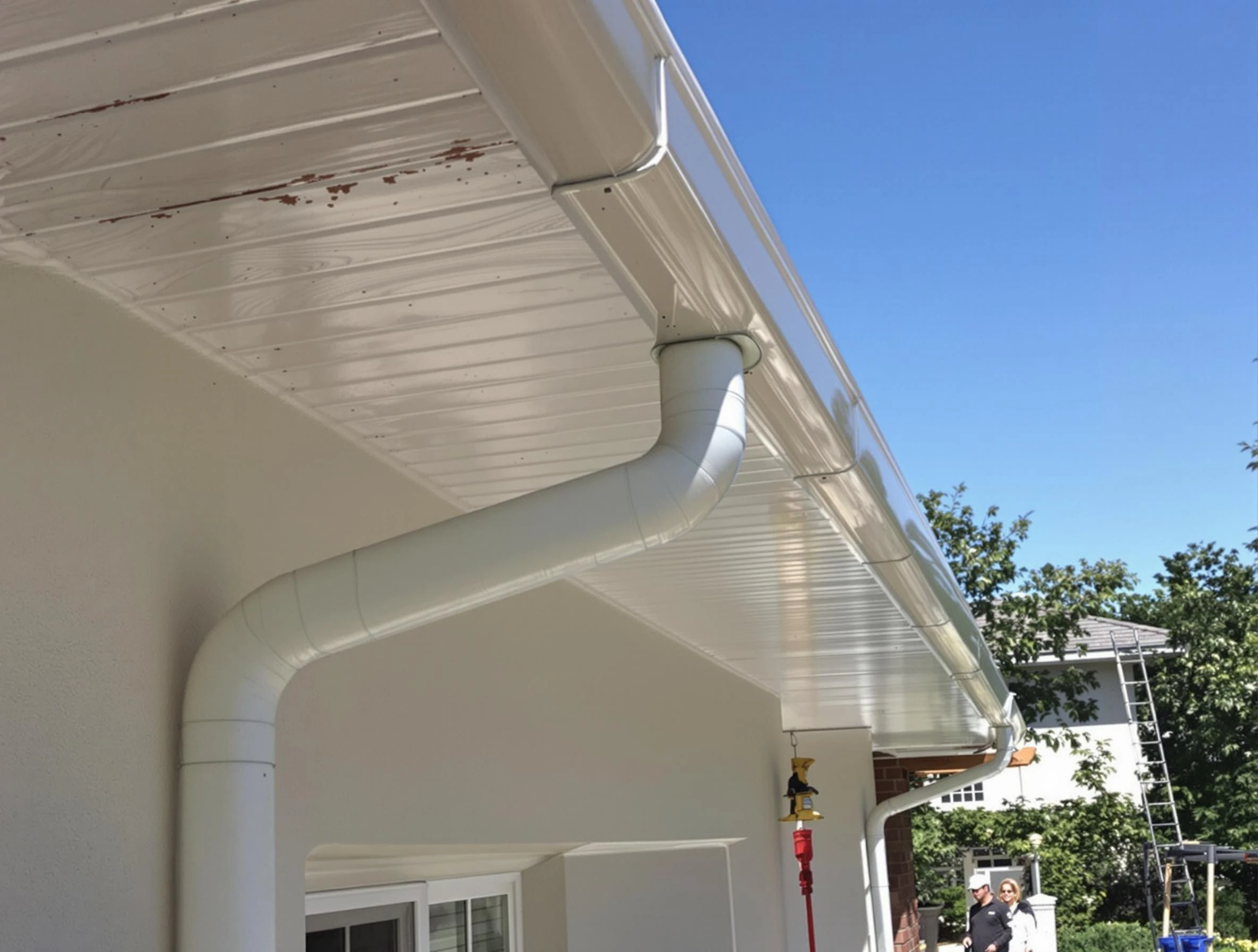 On-site seamless gutter fabrication by Broadview Heights Roofing Company in Broadview Heights, OH